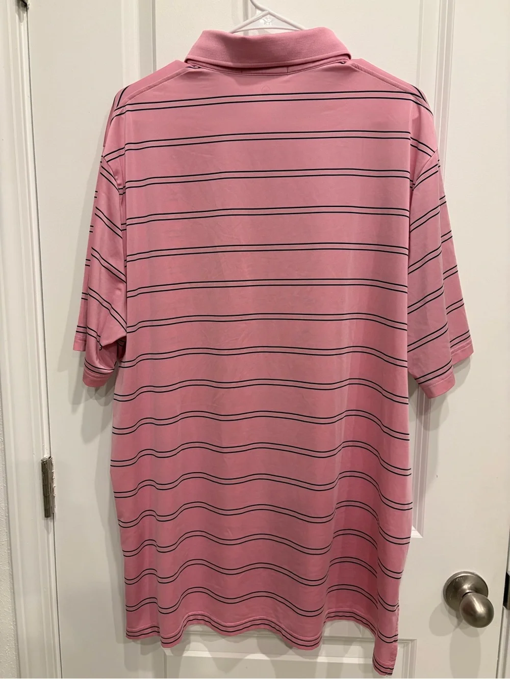 Ralph Lauren Pink Polo with Navy and White Stripes